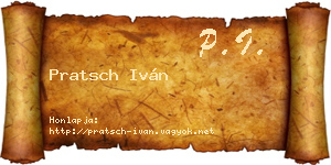 Pratsch Iván névjegykártya